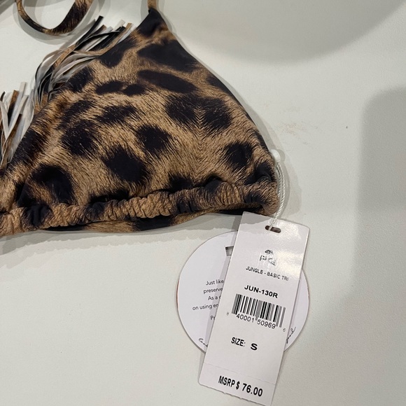 NWT Pilyq Jungle Leopard Print Triangle Bikini Top Multiple Sizes - Picture 4 of 5